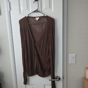 LuLaRoe Chocolate Brown Cheryl V-Neck Cardigan
